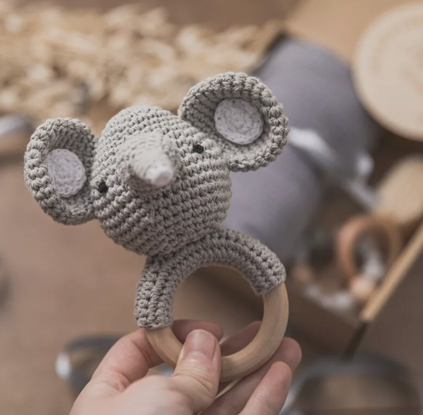 Bubba's Animal Crochet Rattle -  Lion & Elephant