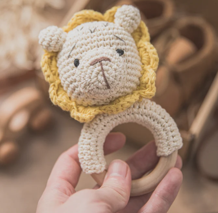 Bubba's Animal Crochet Rattle -  Lion & Elephant