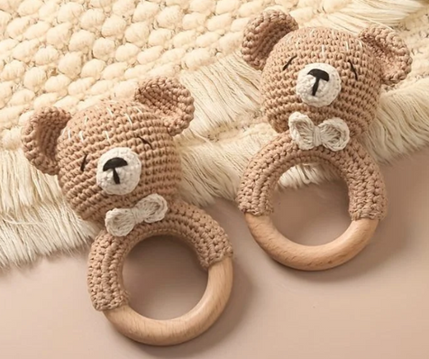 Bubba's Animal Crochet Rattle - Bear