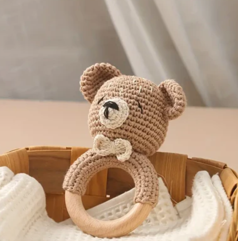 Bubba's Animal Crochet Rattle - Bear