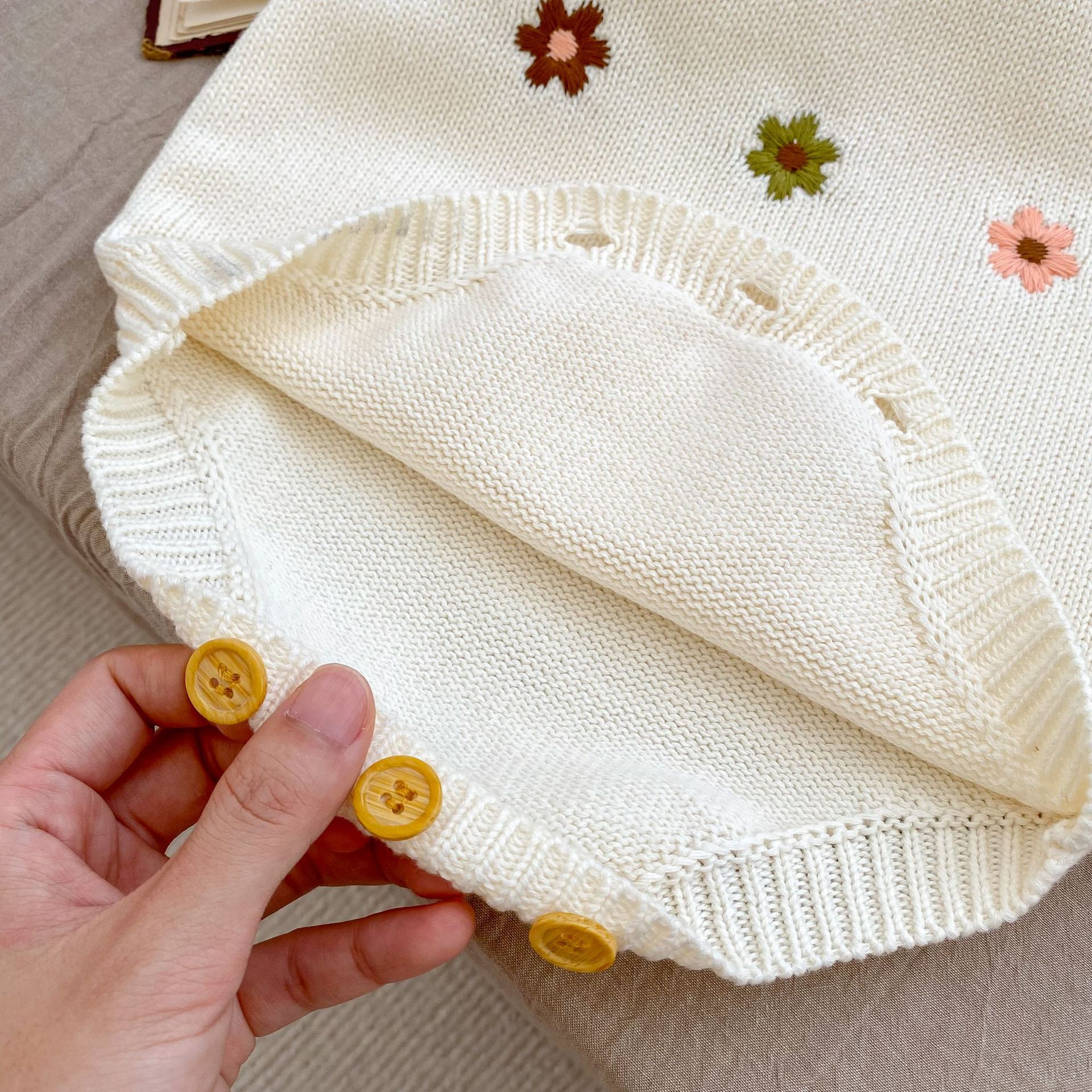 Maggie Knit Romper in Daisy