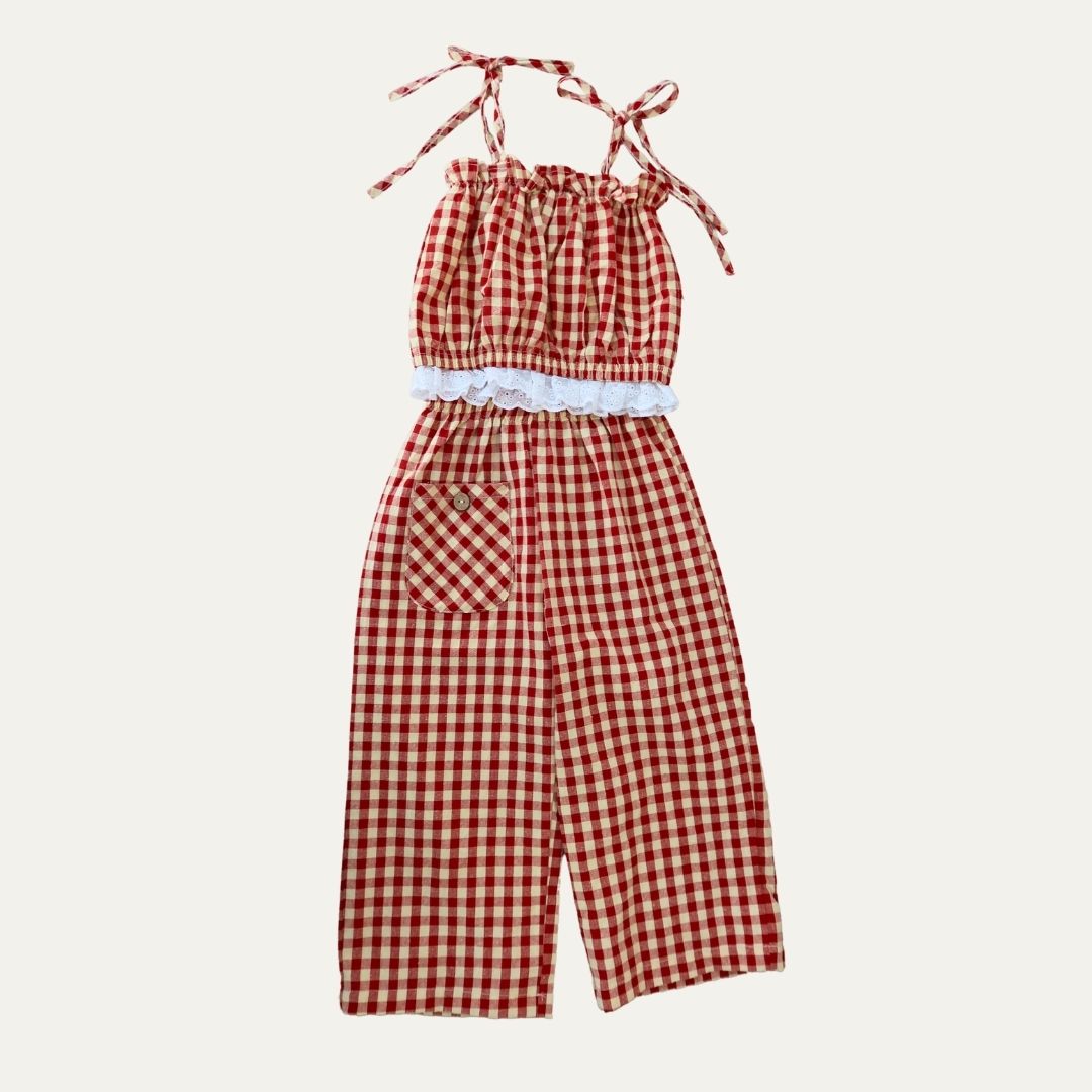 Isabella Plaid Set - Red